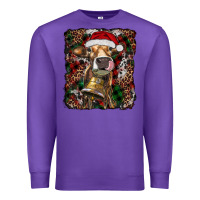 Purple christmas heifer with leoard and cowhide Premium Sweatshirt - RanaPortraitStore