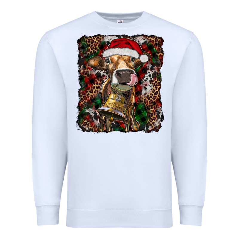 Christmas Heifer With Leoard And Cowhide Premium Sweatshirt by RanaPortraitStore | Teevron