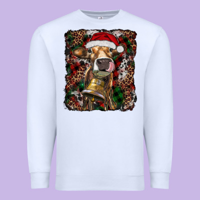Christmas Heifer With Leoard And Cowhide Premium Sweatshirt Designed By Ranaportraitstore