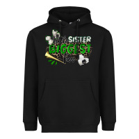 Black little sister biggest fan soccer Heavyweight Hoodie - Zillion Design Studio