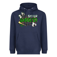 Navy little sister biggest fan soccer Heavyweight Hoodie - Zillion Design Studio