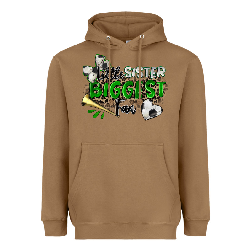 Little Sister Biggest Fan Soccer Heavyweight Hoodie by Zillion Design Studio | Teevron