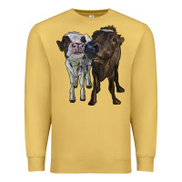 Antique Gold two heifer cows Premium Sweatshirt - RanaPortraitStore