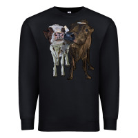 Black two heifer cows Premium Sweatshirt - RanaPortraitStore