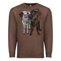 Chestnut two heifer cows Premium Sweatshirt - RanaPortraitStore