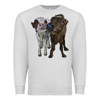 Dove Grey two heifer cows Premium Sweatshirt - RanaPortraitStore