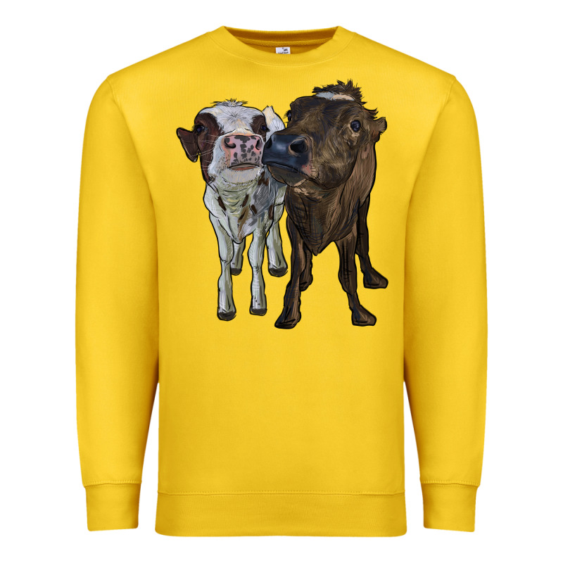 Two Heifer Cows Premium Sweatshirt by RanaPortraitStore | Teevron