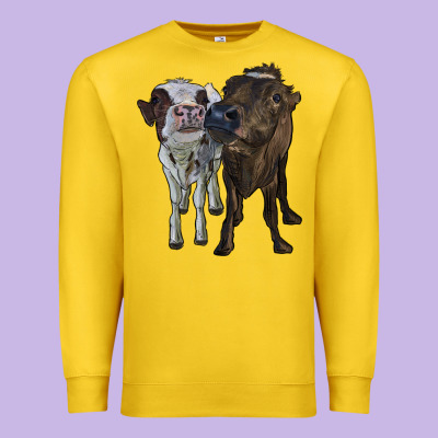 Two Heifer Cows Premium Sweatshirt Designed By Ranaportraitstore