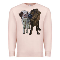 Pale Pink two heifer cows Premium Sweatshirt - RanaPortraitStore