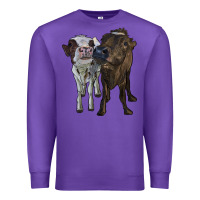 Purple two heifer cows Premium Sweatshirt - RanaPortraitStore