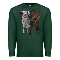 Sports Green two heifer cows Premium Sweatshirt - RanaPortraitStore