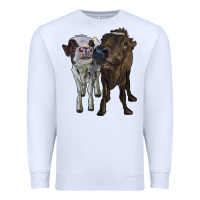 White two heifer cows Premium Sweatshirt - RanaPortraitStore