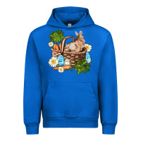 Cobalt easter bunny in basket wıth carrot and eggs Urban Hoodie - AdoDesignShop