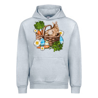 Heather Grey easter bunny in basket wıth carrot and eggs Urban Hoodie - AdoDesignShop