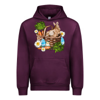 Mauve Wine easter bunny in basket wıth carrot and eggs Urban Hoodie - AdoDesignShop