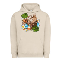 Pigment French Oak easter bunny in basket wıth carrot and eggs Urban Hoodie - AdoDesignShop