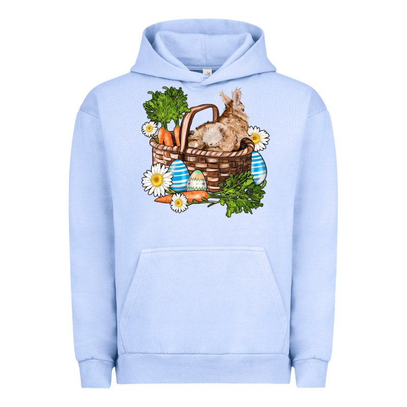 Easter Bunny In Basket Wıth Carrot And Eggs Urban Hoodie by AdoDesignShop | Teevron