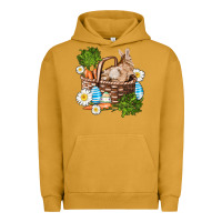Pigment Peanut Butter easter bunny in basket wıth carrot and eggs Urban Hoodie - AdoDesignShop