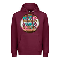 Burgundy nurse round earrings 1 Premium Hoodie - BundleAndBundleShop