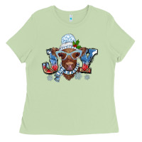 Matcha Christmas snow cow joy Ladies Tee - BarkalooDesign