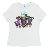 White Christmas snow cow joy Ladies Tee - BarkalooDesign