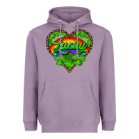 Lavender lucky heart with leopard Heavyweight Hoodie - RanaPortraitStore