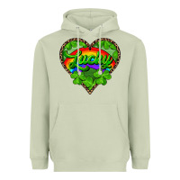 Matcha lucky heart with leopard Heavyweight Hoodie - RanaPortraitStore