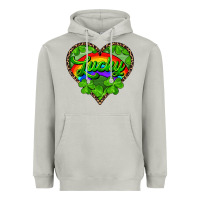 Moon Dust lucky heart with leopard Heavyweight Hoodie - RanaPortraitStore