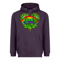 Plum lucky heart with leopard Heavyweight Hoodie - RanaPortraitStore