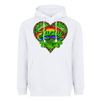 White lucky heart with leopard Heavyweight Hoodie - RanaPortraitStore