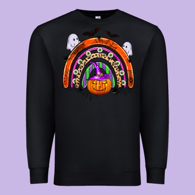 Halloween Rainbow Premium Sweatshirt Designed By Zillion Design Studio