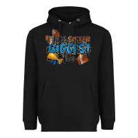 Black little sister biggest fan football Heavyweight Hoodie - Zillion Design Studio