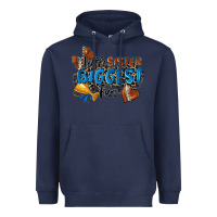 Navy little sister biggest fan football Heavyweight Hoodie - Zillion Design Studio