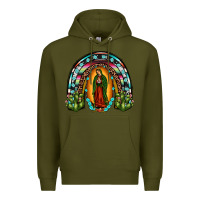 Army Green our lady of guadalupe rainbow Premium Hoodie - JahusDesignShop