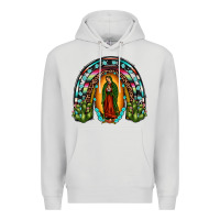 Dove Grey our lady of guadalupe rainbow Premium Hoodie - JahusDesignShop