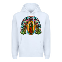 White our lady of guadalupe rainbow Premium Hoodie - JahusDesignShop