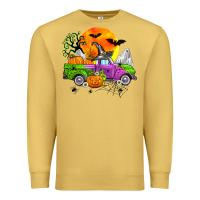 Antique Gold halloween farm truck Premium Sweatshirt - Zillion Design Studio