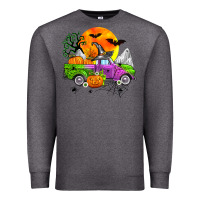 Charcoal Heather halloween farm truck Premium Sweatshirt - Zillion Design Studio