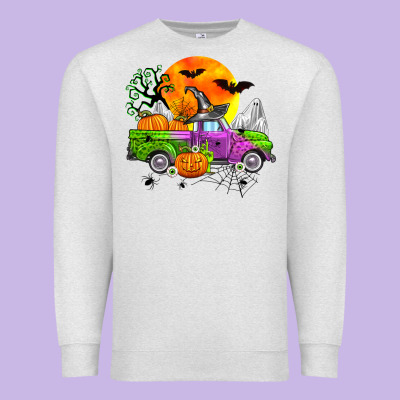 Halloween Farm Truck Premium Sweatshirt Designed By Zillion Design Studio