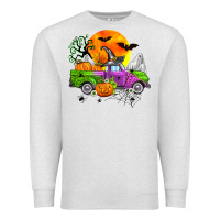 Oatmeal Heather halloween farm truck Premium Sweatshirt - Zillion Design Studio