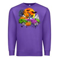 Purple halloween farm truck Premium Sweatshirt - Zillion Design Studio