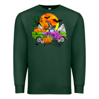 Sports Green halloween farm truck Premium Sweatshirt - Zillion Design Studio