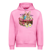 Fuchsia Pink easter bunny and basket Urban Hoodie - AdoDesignShop