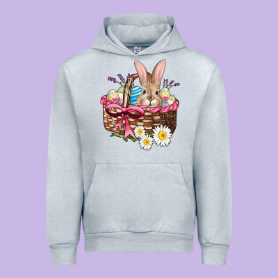 Easter Bunny And Basket Urban Hoodie Designed By Adodesignshop