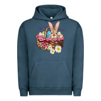 Pigment Midnight Navy easter bunny and basket Urban Hoodie - AdoDesignShop
