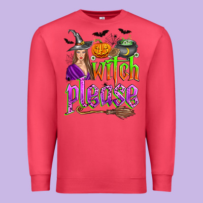 Witch Please Premium Sweatshirt Designed By Zillion Design Studio