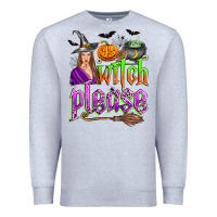 Heather Grey witch please Premium Sweatshirt - Zillion Design Studio