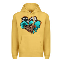 Antique Gold love turquoise hearts Premium Hoodie - Jasminsmagicworld