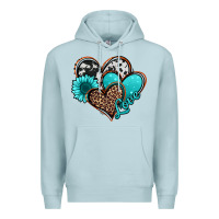 Blue Mist love turquoise hearts Premium Hoodie - Jasminsmagicworld