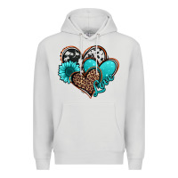 Dove Grey love turquoise hearts Premium Hoodie - Jasminsmagicworld